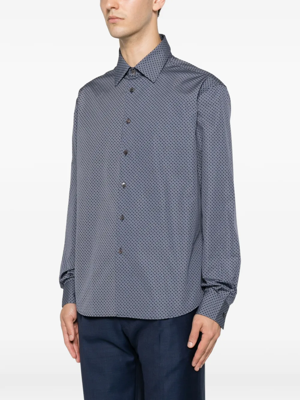 Ferragamo Shirt met monogram Blauw