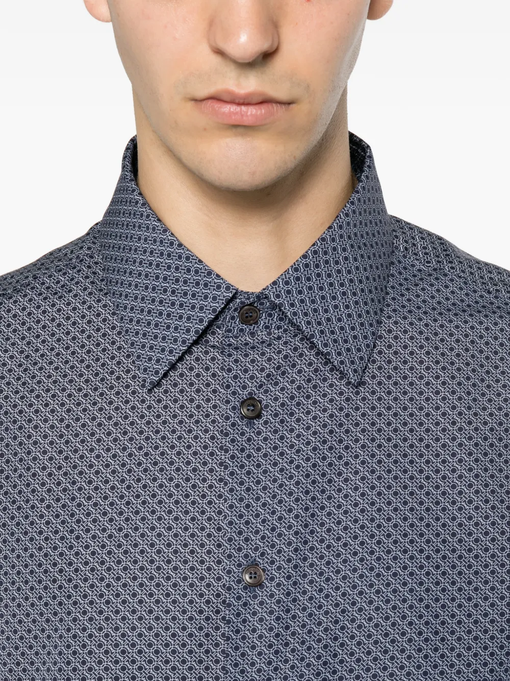 Ferragamo Shirt met monogram Blauw