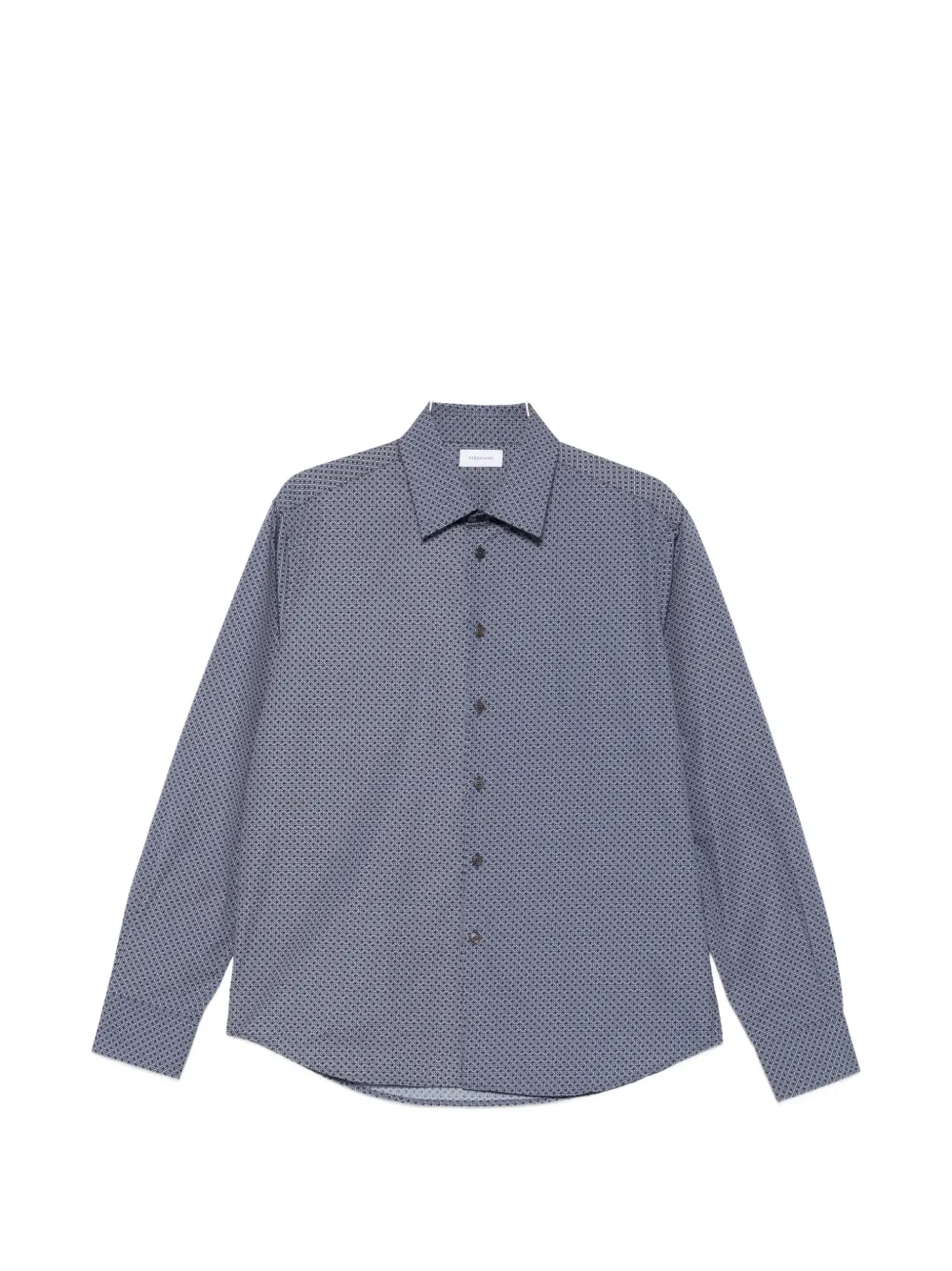 Ferragamo geometric-print long-sleeve shirt - Blue