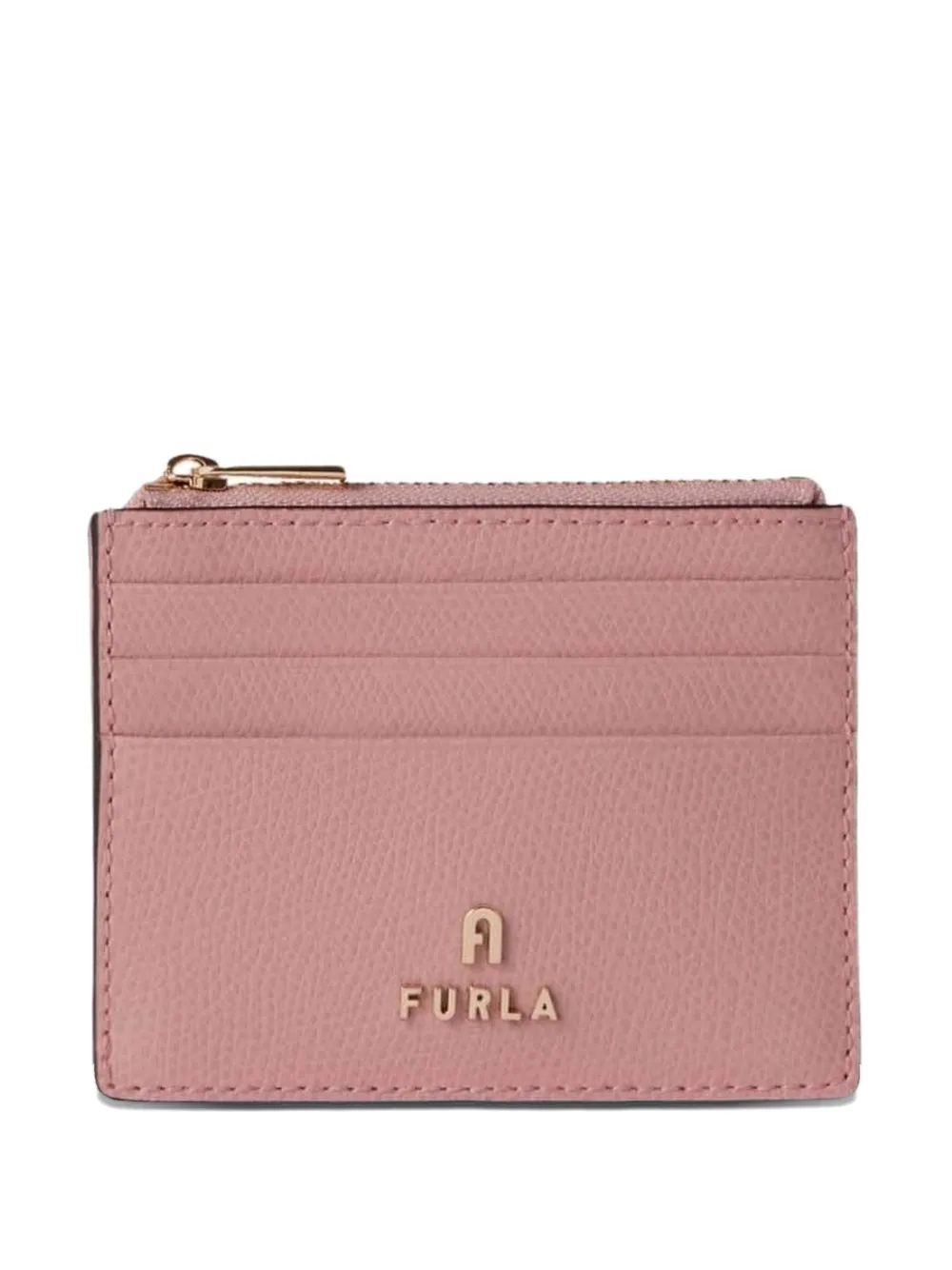 Furla S Camelia textured-leather card holder - Rosa