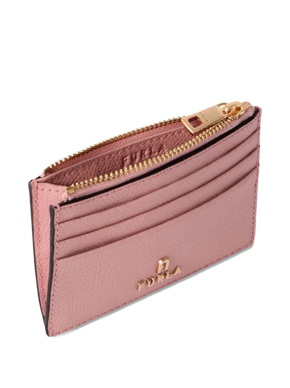 Furla Camelia leren pasjeshouder met textuur Roze