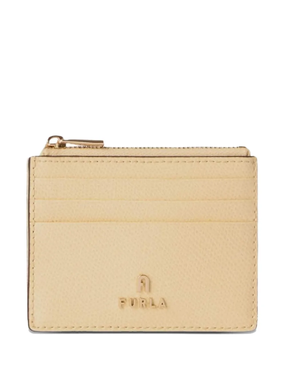 Furla S Camelia textured-leather card case - Toni neutri