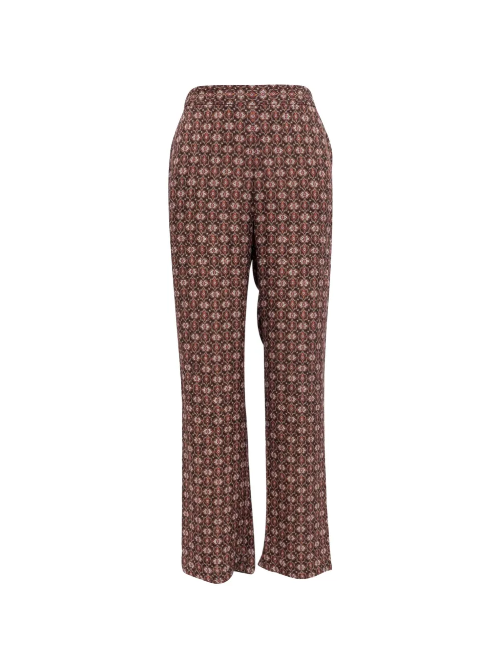 Theory printed straight-leg trousers - Marrone