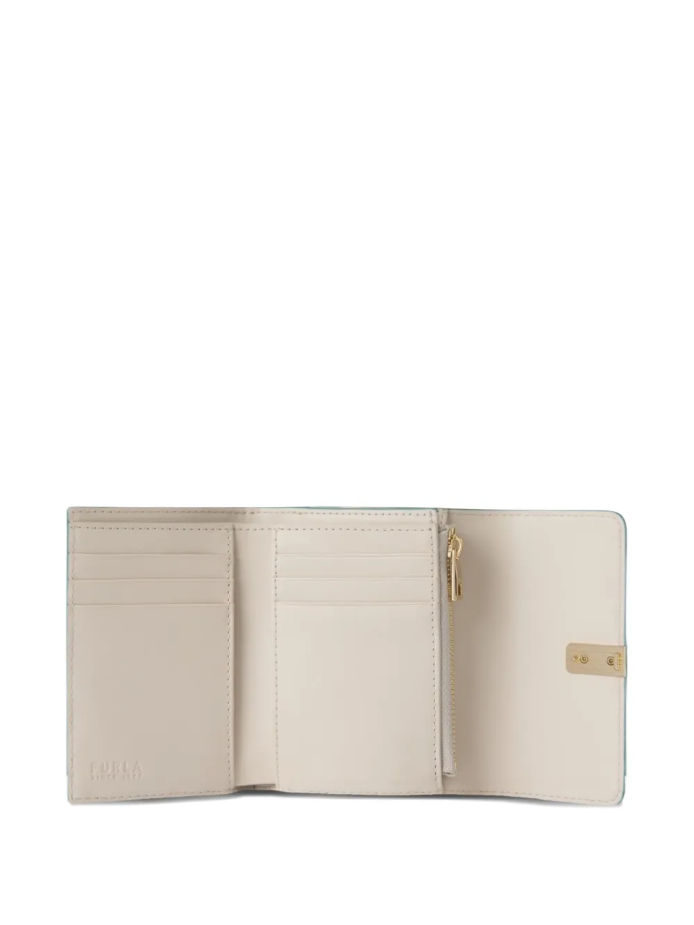 Furla Compact portemonnee met logoplakkaat Groen