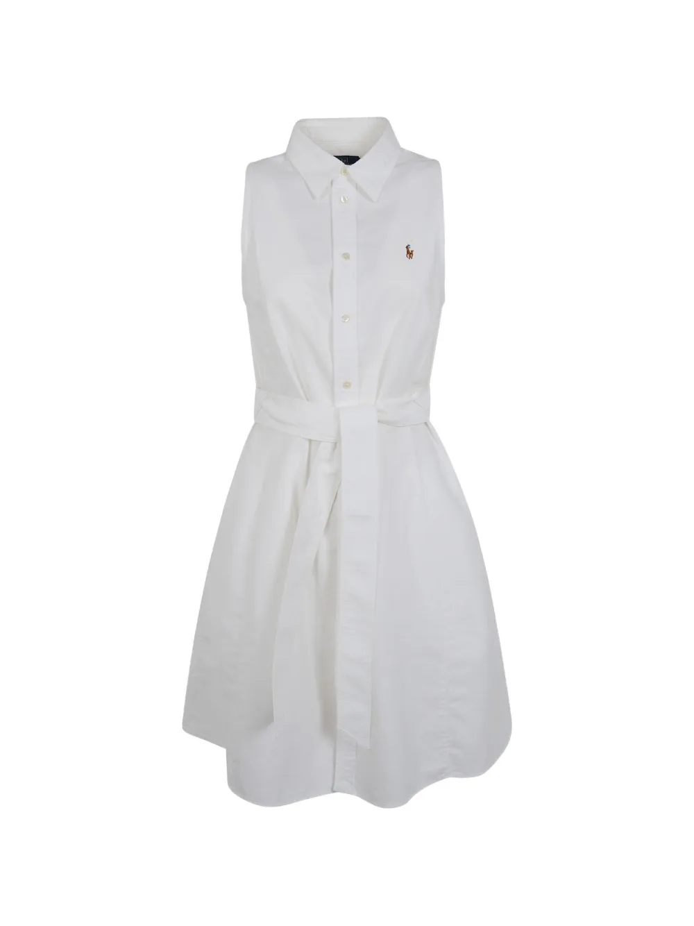 Polo Ralph Lauren sleeveless belted shirt mini dress - Bianco