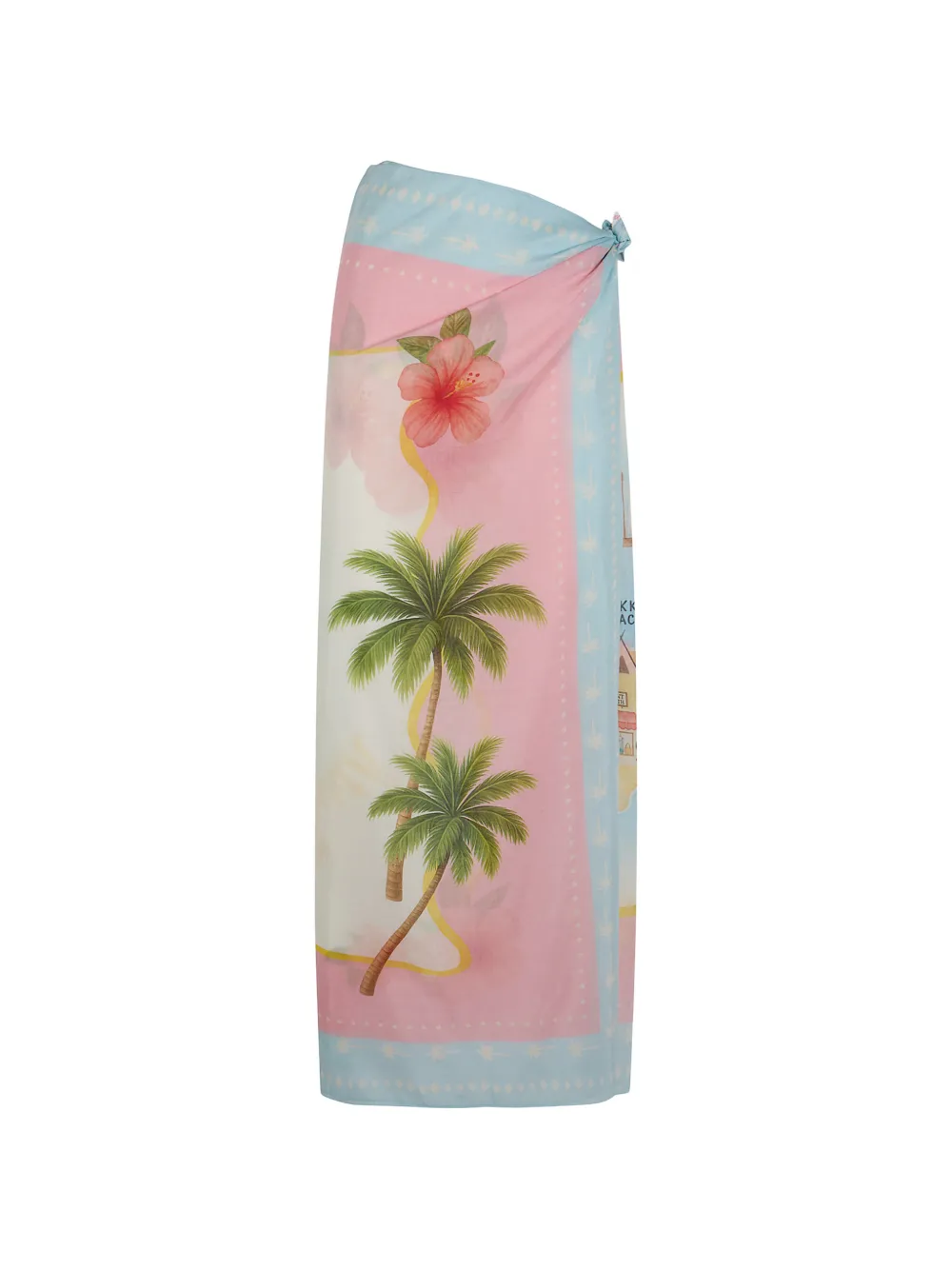 Mc2 Saint Barth Tropical-print Side-tie Sarong In Pink