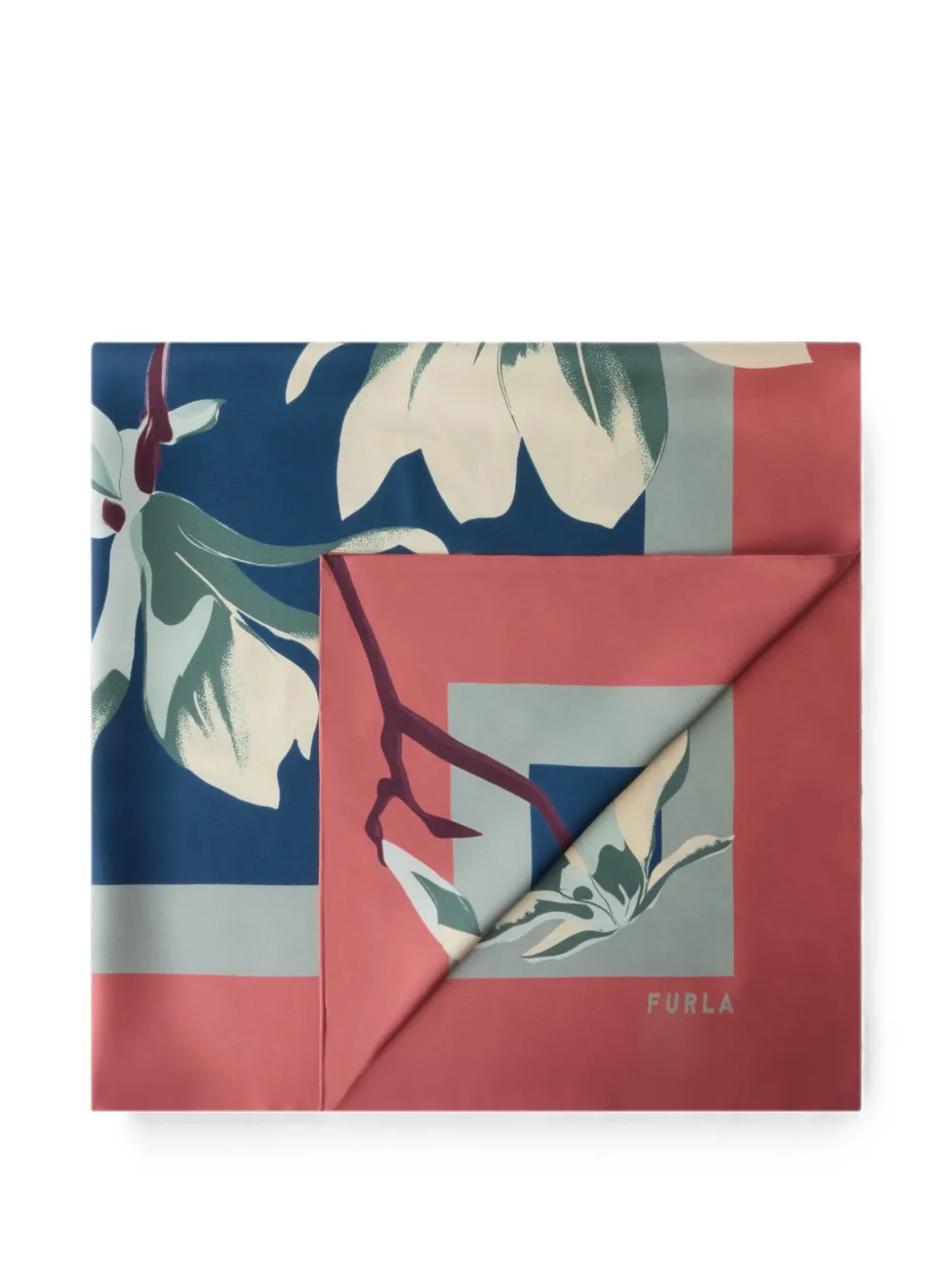 Furla Tortona carré sjaal Blauw