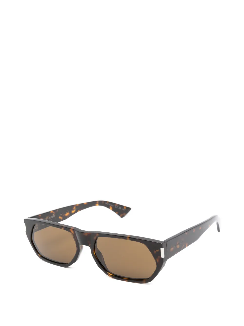 Saint Laurent Eyewear Zonnebril met rechthoekig montuur Bruin