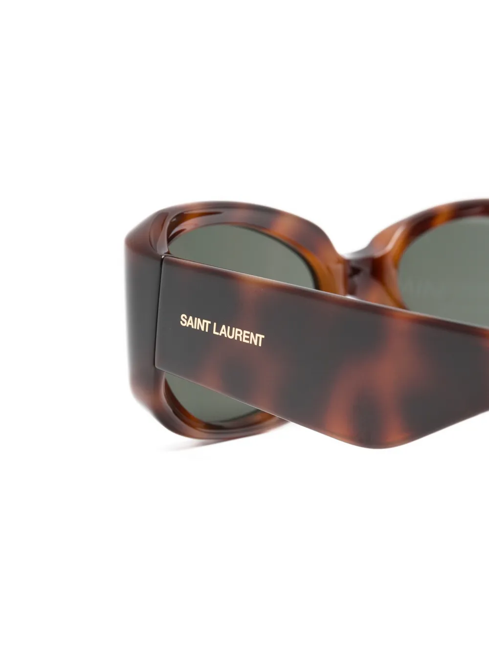 Saint Laurent Eyewear Zonnebril met rond montuur Bruin
