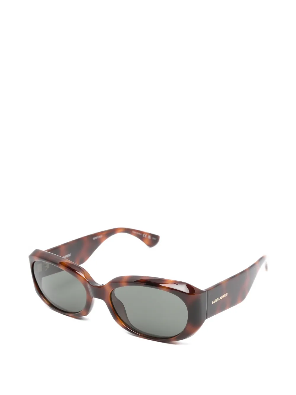 Saint Laurent Eyewear Zonnebril met rond montuur Bruin