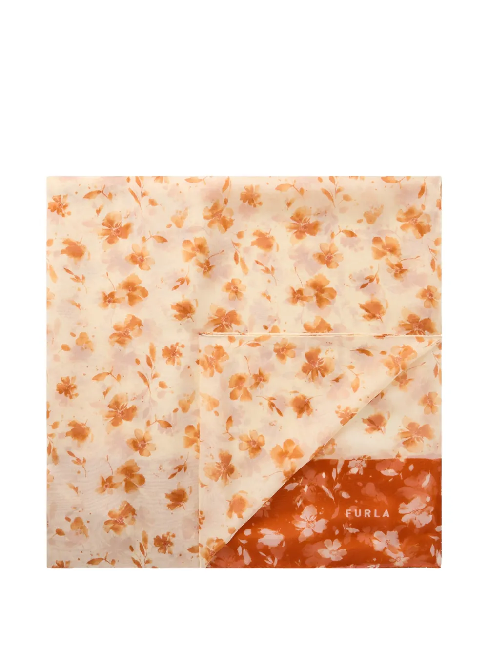 Furla Primavera sjaal met bloemenprint Beige