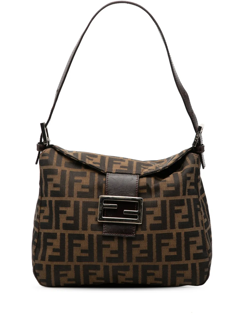 Fendi Pre-Owned 20th Century Zucca Canvas Double Flap shoulder bag - Marrone