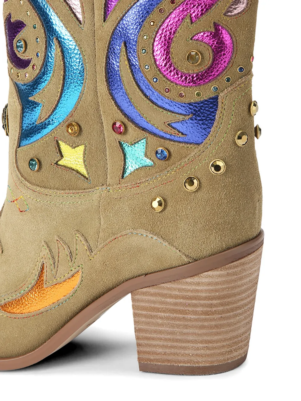Kurt Geiger London Kensington verfraaide suède laarzen Bruin