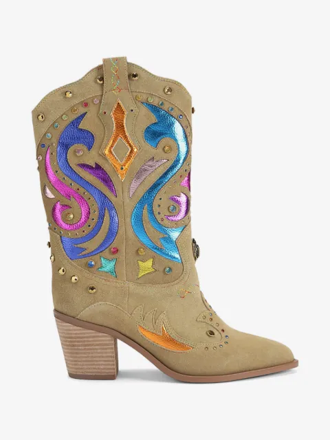 Kurt Geiger London Kensington embellished suede boots