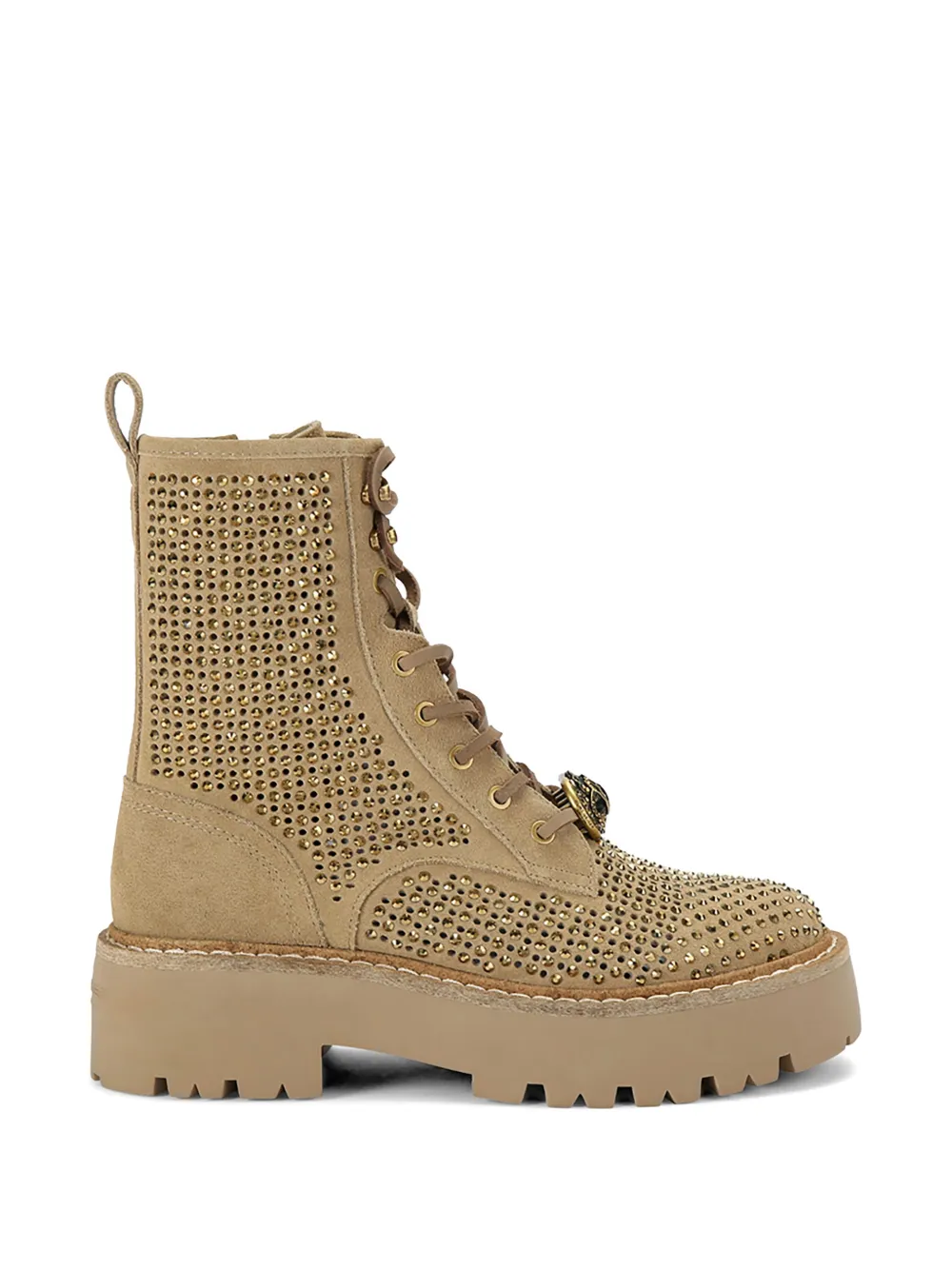 Kurt Geiger London Chelsea geperforeerde laarzen verfraaid met kristallen Beige