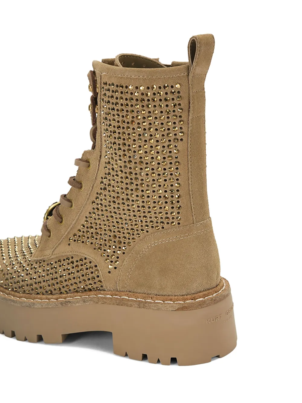 Kurt Geiger London Chelsea geperforeerde laarzen verfraaid met kristallen Beige