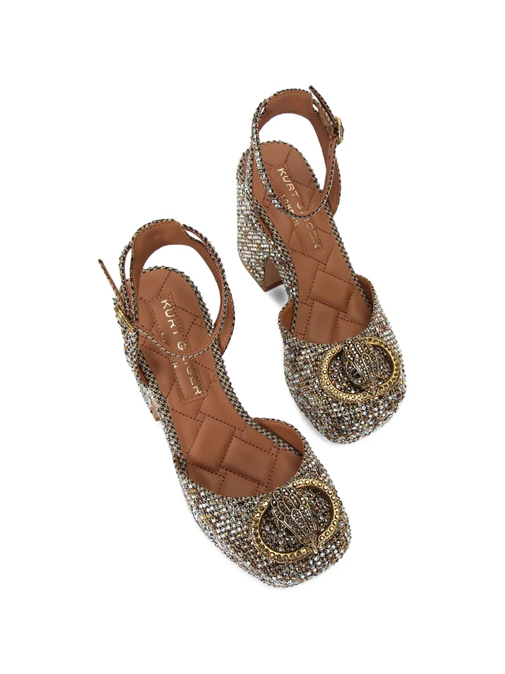 Kurt Geiger London Chelsea sandalen verfraaid met kristallen Beige