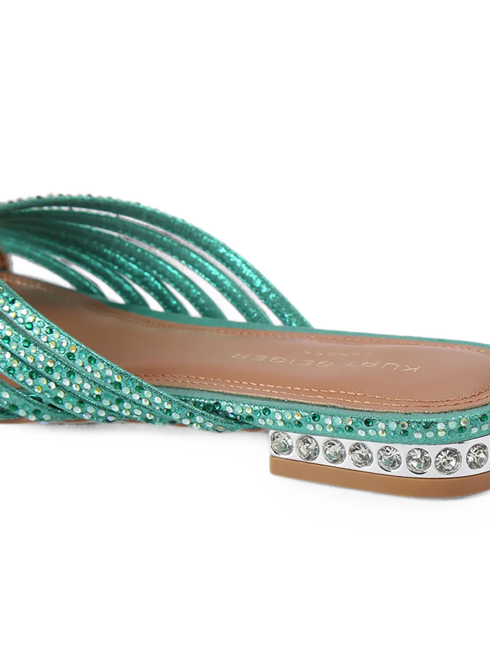 Kurt Geiger London Muiltjes verfraaid met kristallen Groen