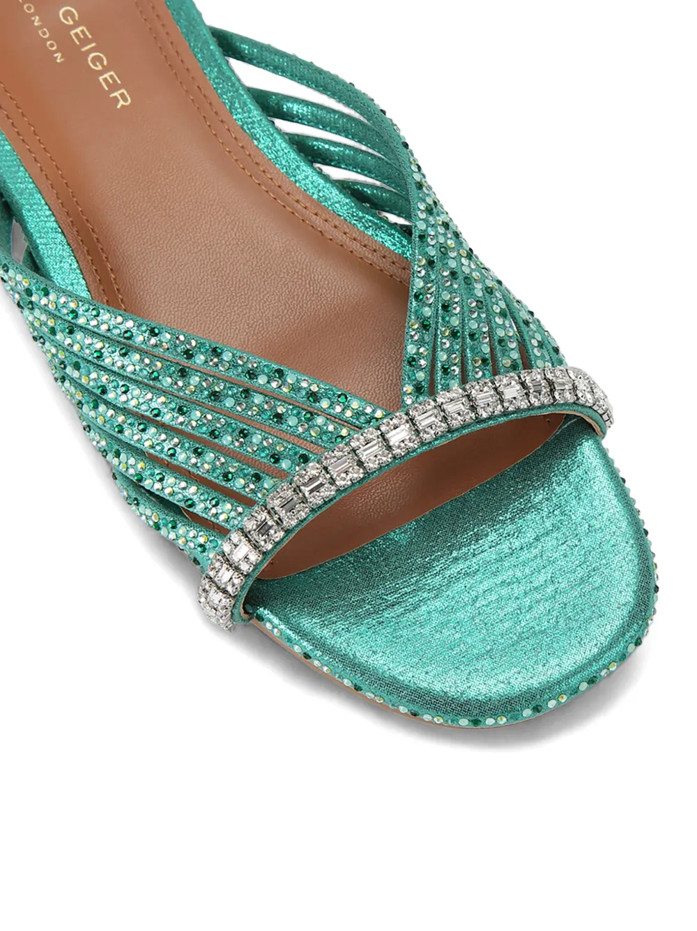 Kurt Geiger London Muiltjes verfraaid met kristallen Groen