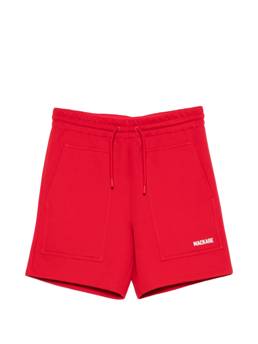 Mackage Elwood-R logo-print drawstring shorts - Rosso