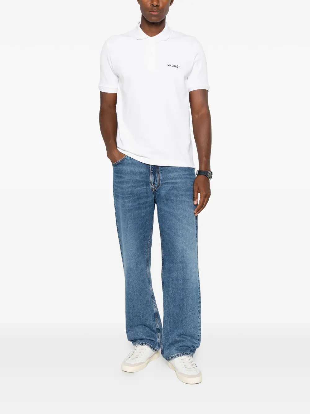  Mackage Polo Con Logo Estampado - Blanco 