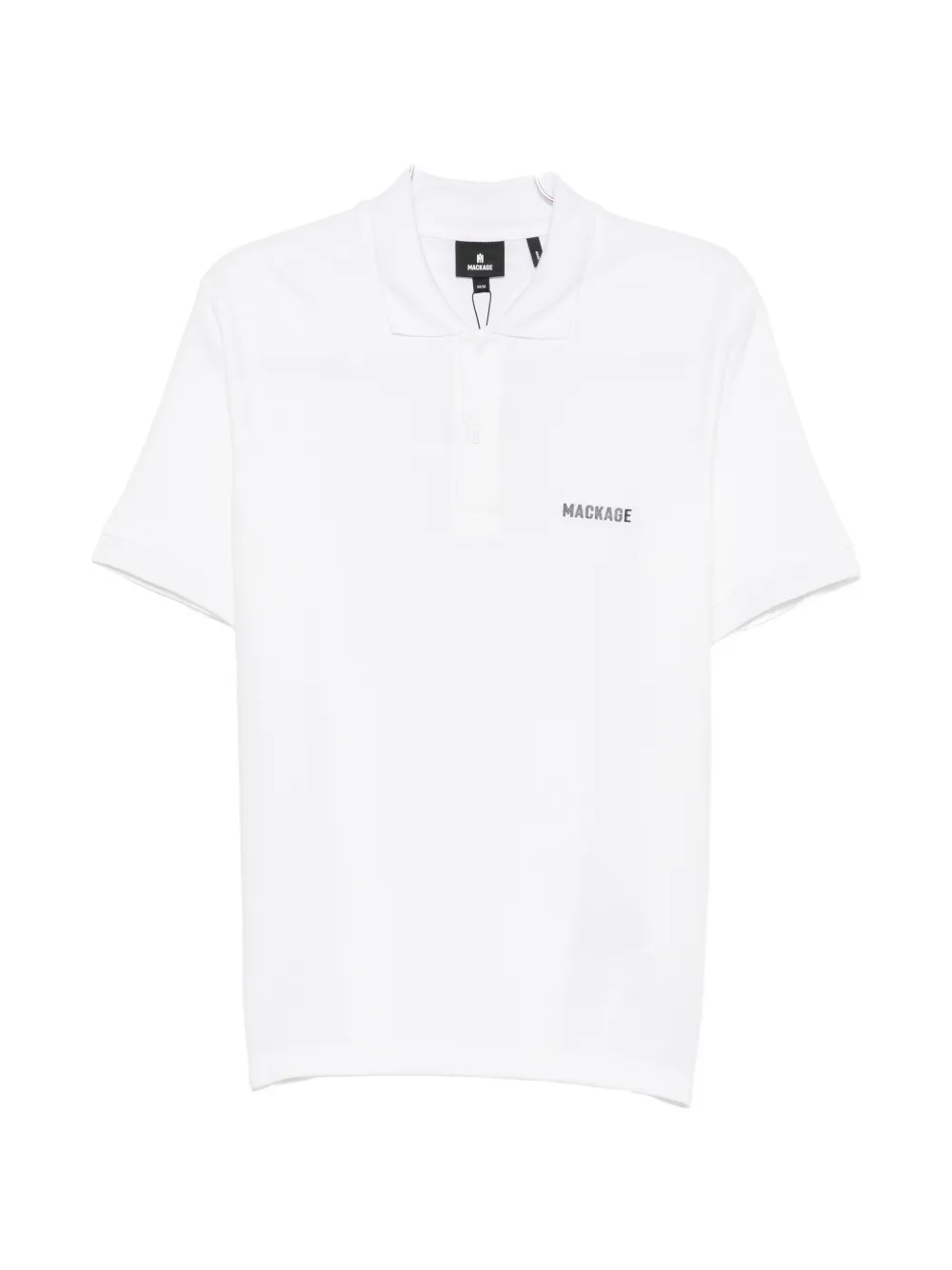 Mackage logo-print organic cotton Polo shirt - Bianco