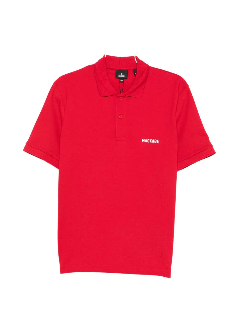 Mackage logo-print cotton polo shirt - Rosso