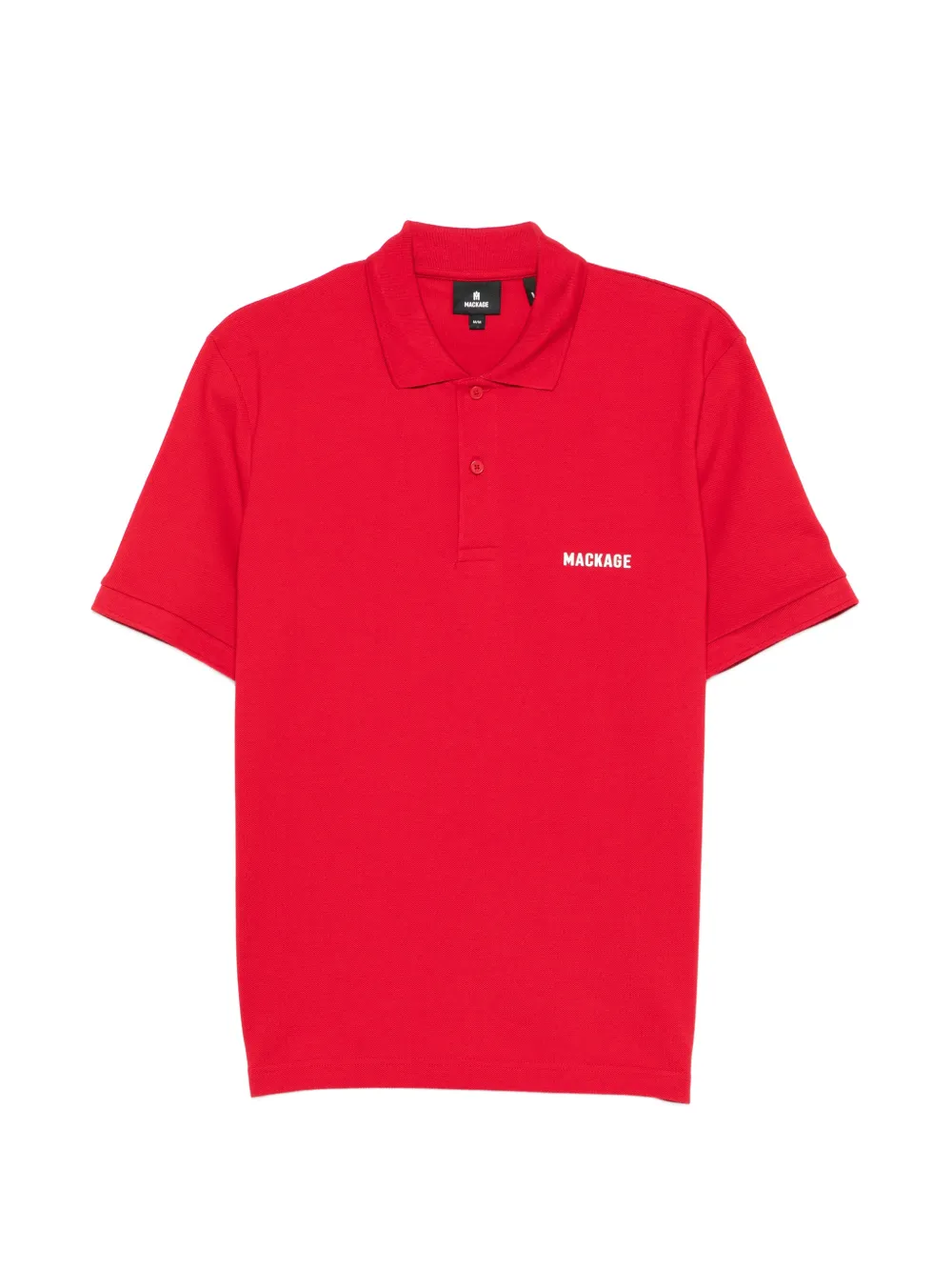 Mackage logo-print cotton polo shirt - Rosso