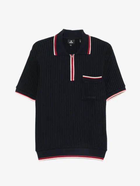 Mackage Estaban striped-trim zip-neck polo shirt