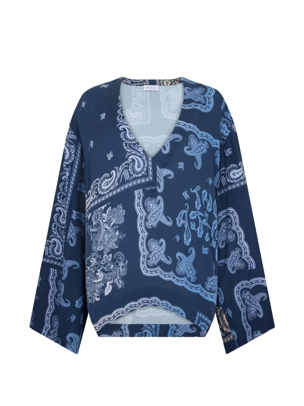The Attico paisley-print V-neck blouse - Blu
