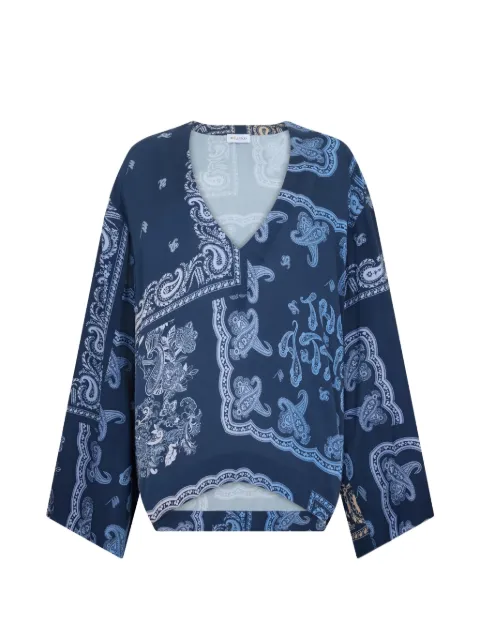 The Attico paisley-print V-neck blouse