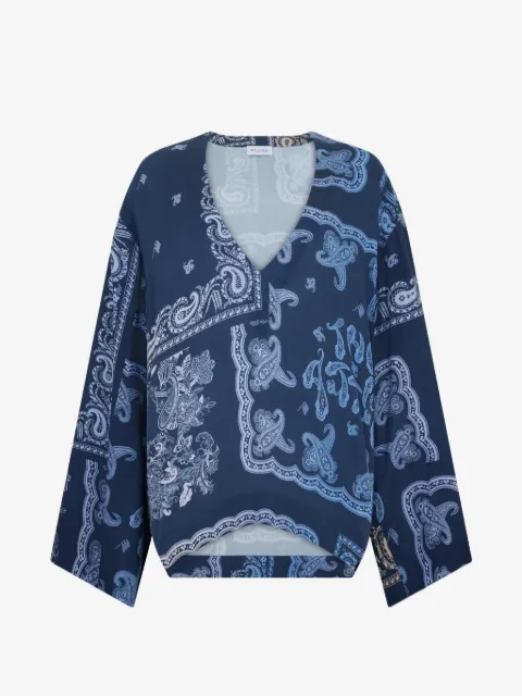 The Attico paisley-print V-neck blouse