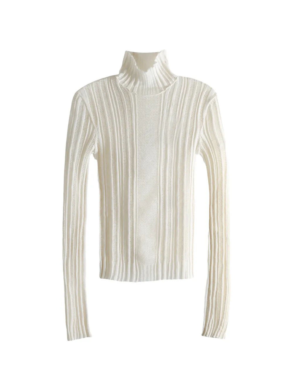 Ann Demeulemeester Aamu ribbed-knit roll-neck sweater - Bianco