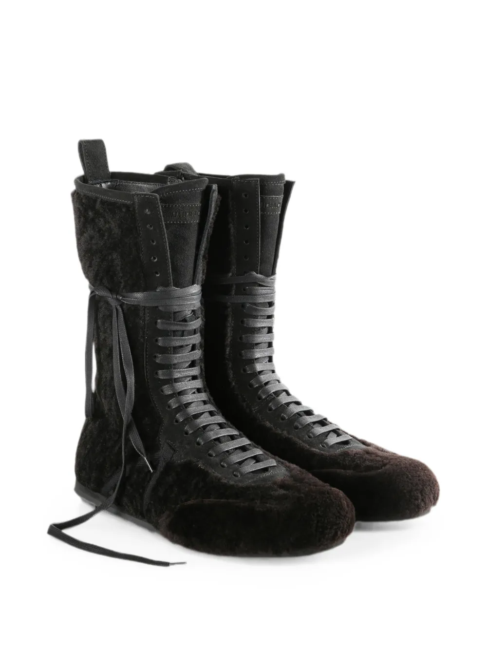 Ann Demeulemeester Fides shearling lace-up hi-top sneakers Bruin