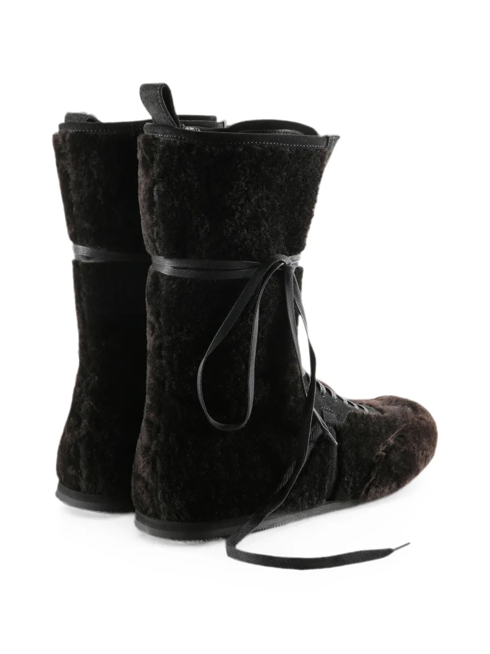 Ann Demeulemeester Fides shearling lace-up hi-top sneakers Bruin