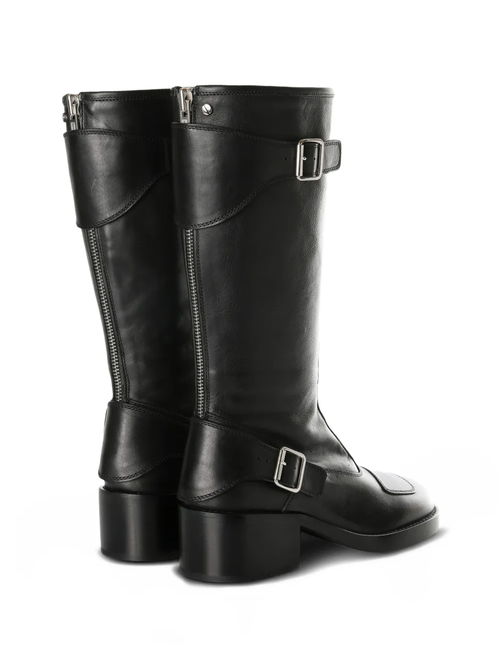 Ann Demeulemeester Balo buckle-detail knee-high biker boots Zwart