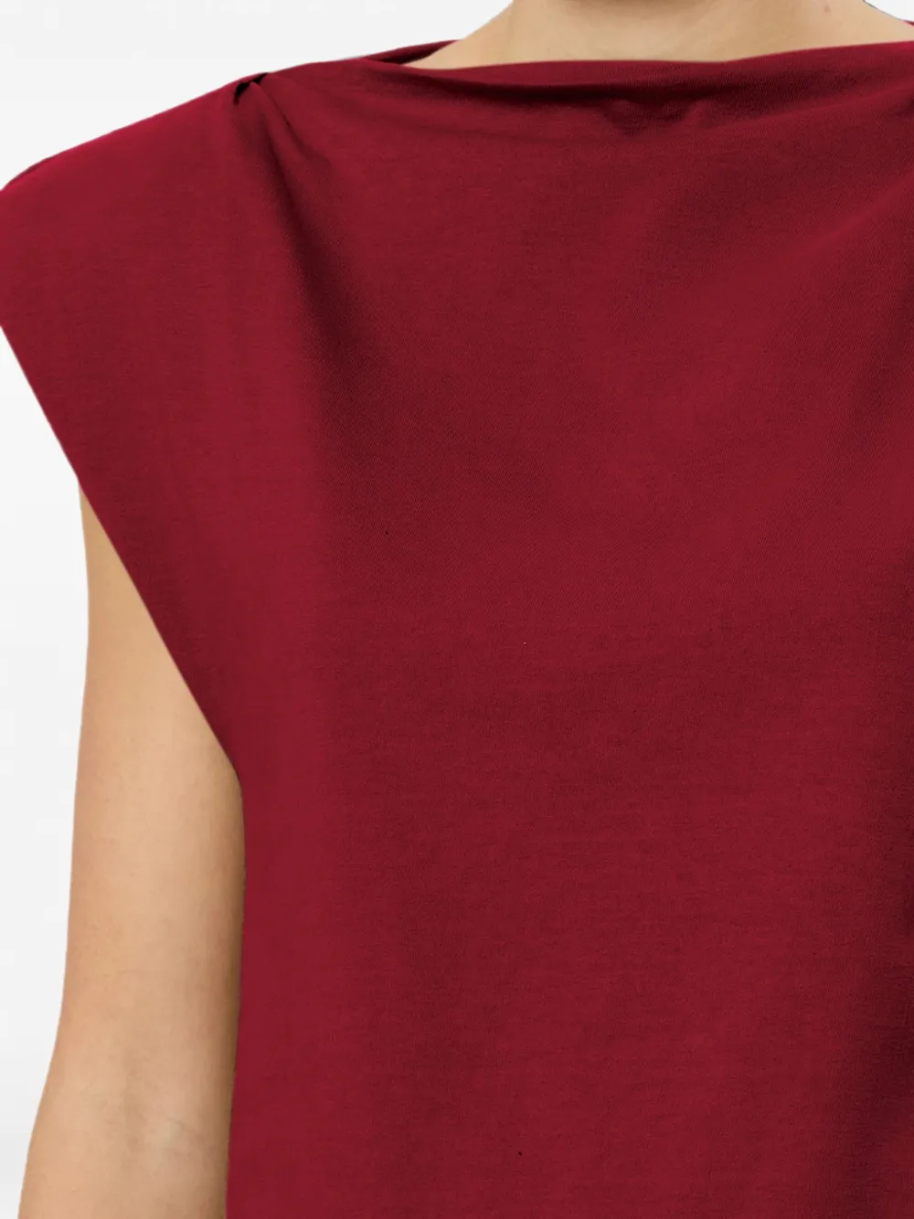 ISABEL MARANT Sebani asymmetrische T-shirt met kapmouwen Rood