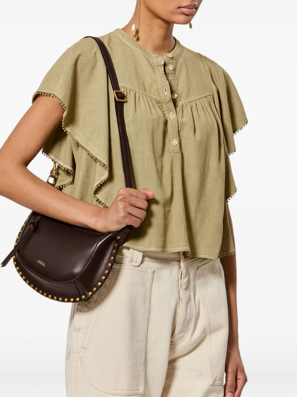 ISABEL MARANT Oskan Moon schoudertas Bruin