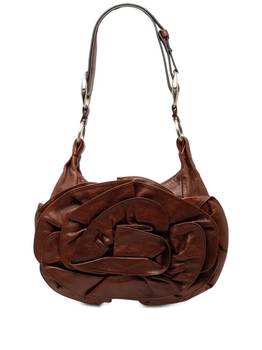 Saint Laurent Pre-Owned 2000-2012 Leather Nadja Rose Petal shoulder bag - Brown