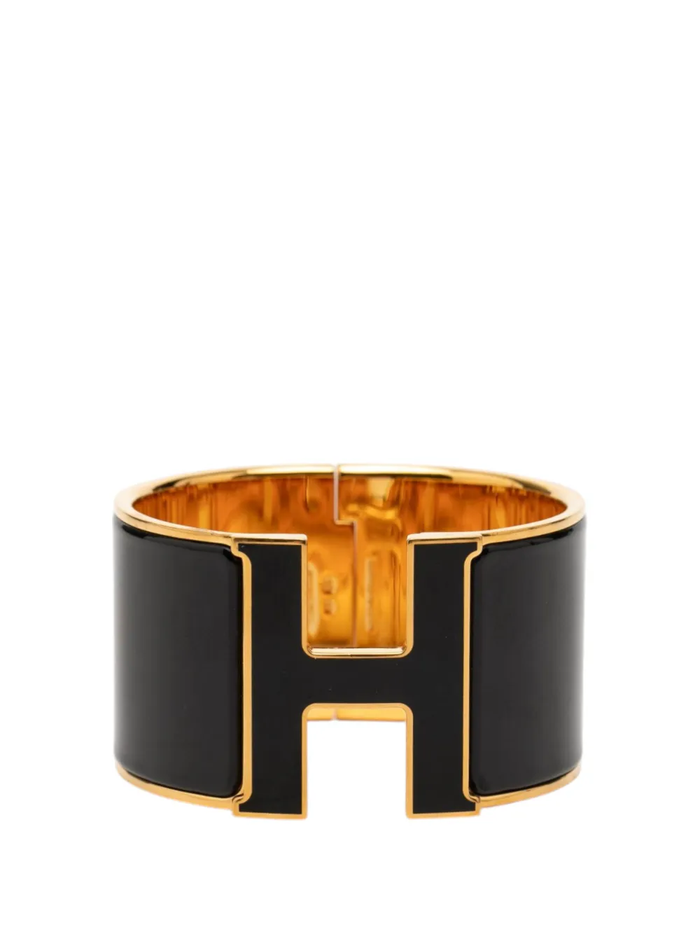 Hermès Pre-Owned 2000-2026 Extra Wide Enamel Clic Clac H Bracelet PM costume bracelet - Nero