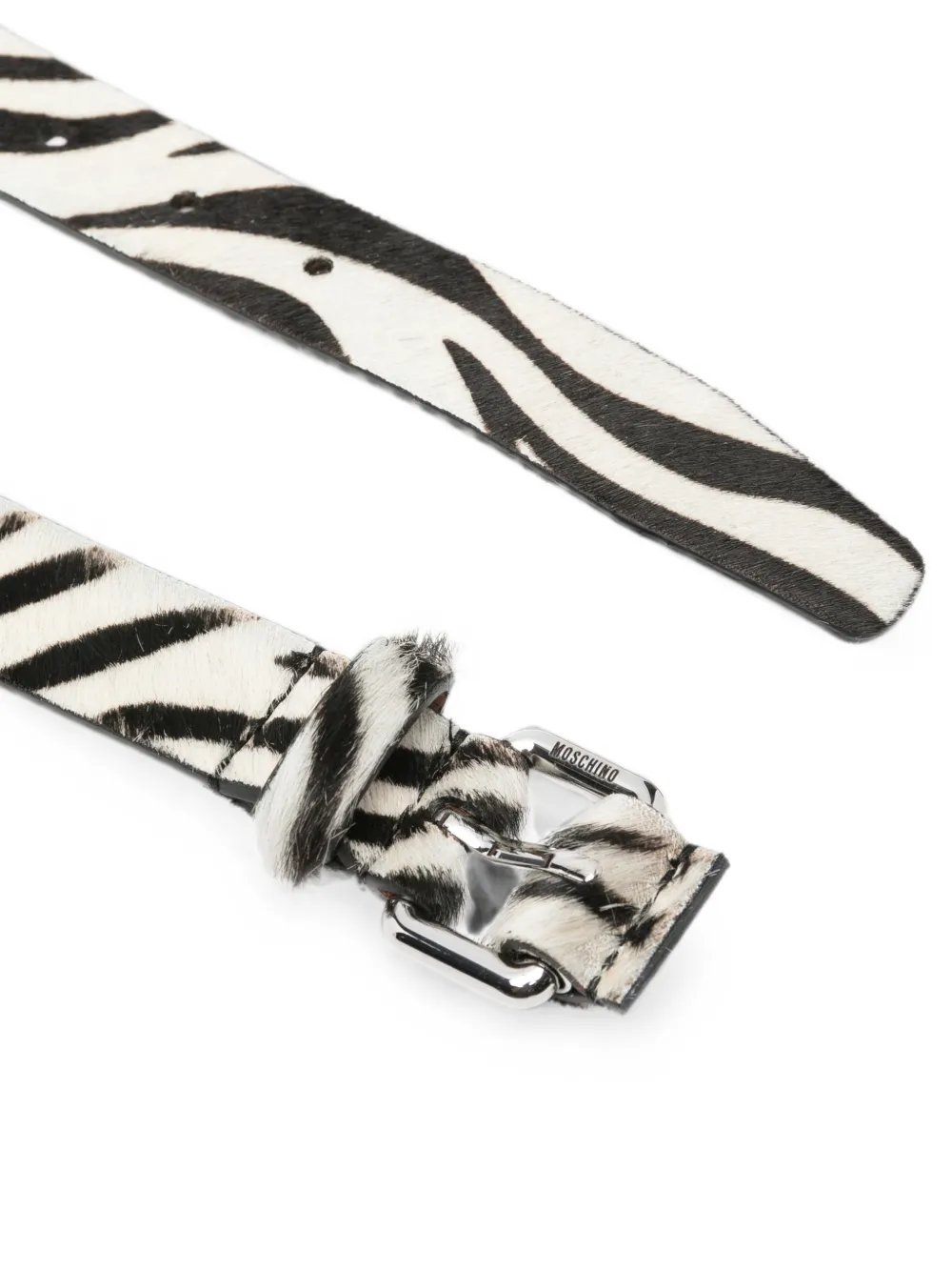 Moschino Riem met zebraprint en logo Wit
