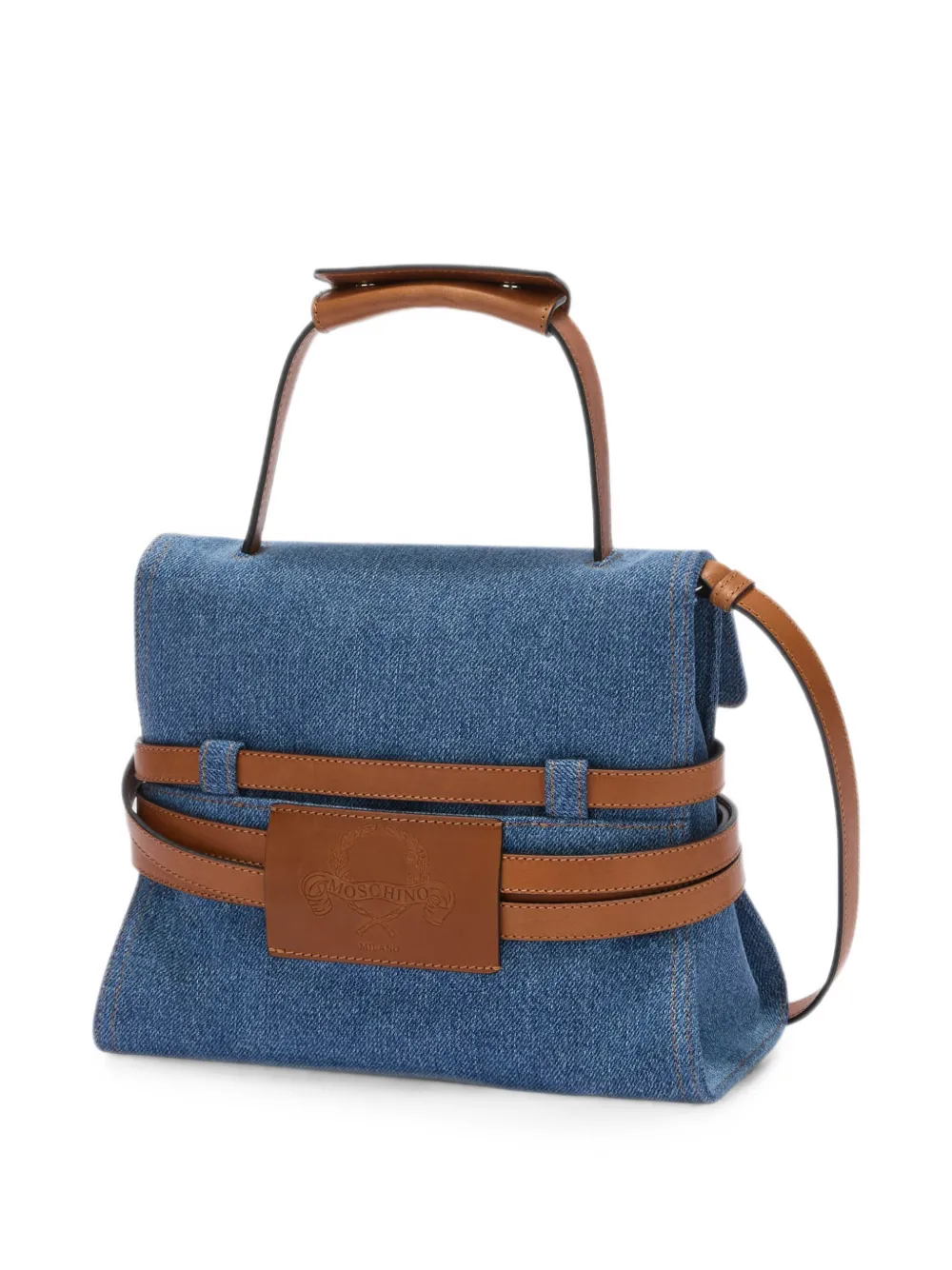 Moschino Denim schoudertas met riem-detail Blauw