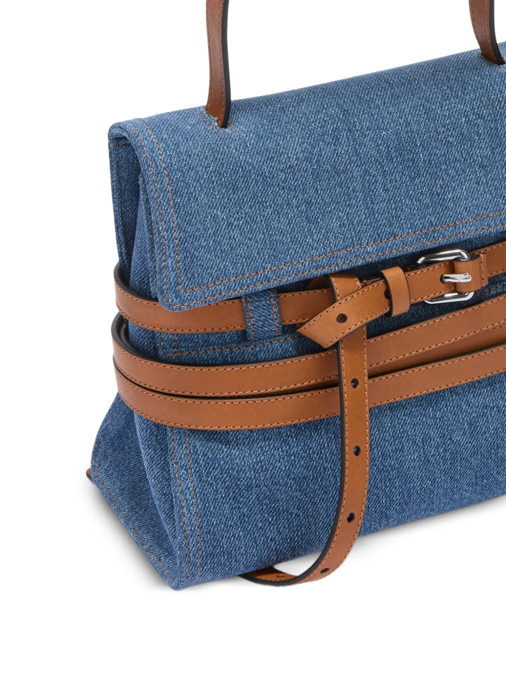 Moschino Denim schoudertas met riem-detail Blauw
