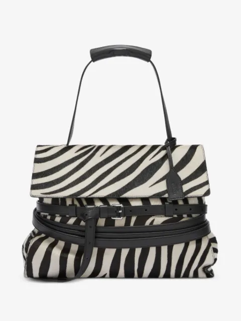 Moschino 지브라 프린트 벨트 토트 백