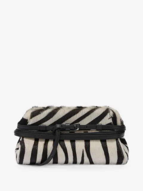 Moschino zebra-print leather clutch bag