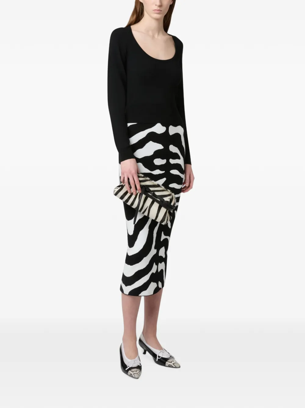 Moschino Clutch met zebraprint Wit