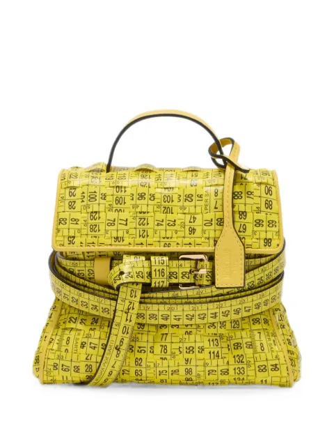 Moschino tape-measure-print buckled tote bag