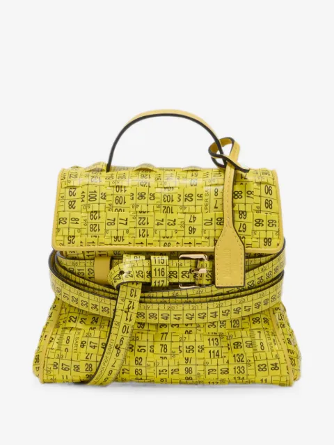 Moschino tape-measure-print buckled tote bag