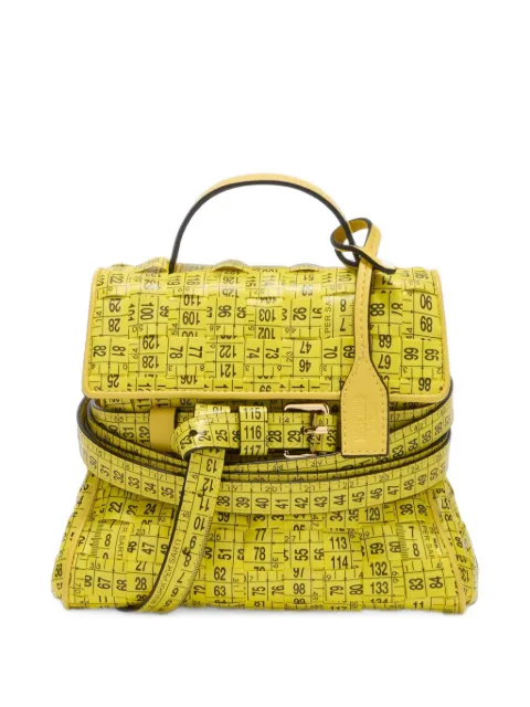 Moschino tape-measure-print buckled tote bag