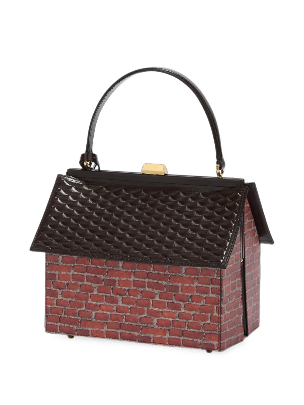 Moschino Huisvormige draagtas met baksteen-print Rood